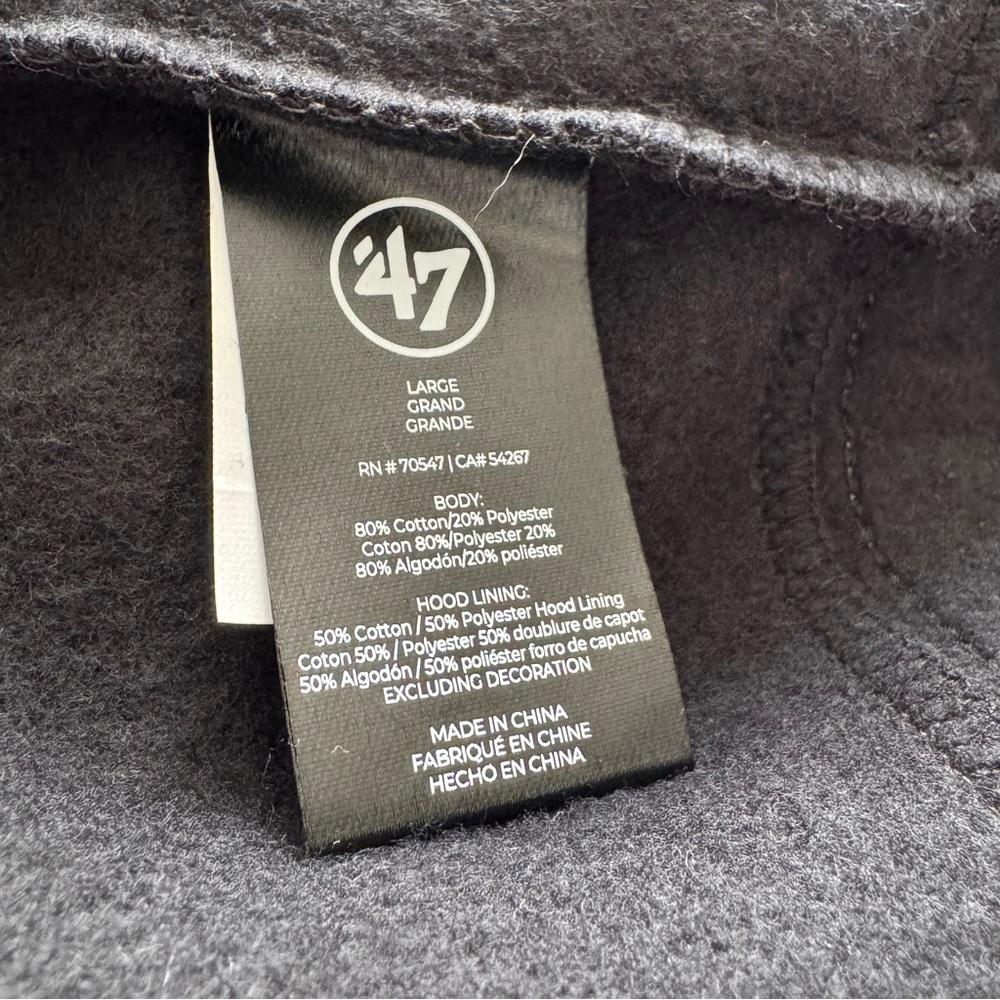 NWT Las Vegas Raiders NFL 47 Black & Gray Superior Lacer Hoodie Size Large - Picture 10 of 11